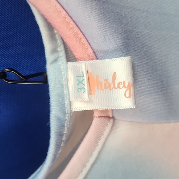 Shirley and Stone Plus Size Tie Dye Dress 3X Pockets Adjustable Spaghetti Straps - Picture 3 of 3